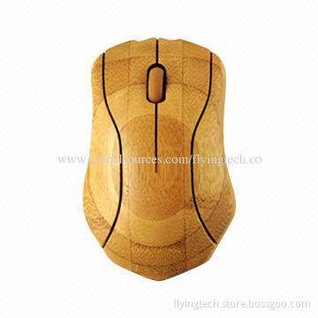 Eco-friendly environmental protection wired bamboo mouse QHM-N with heart shape